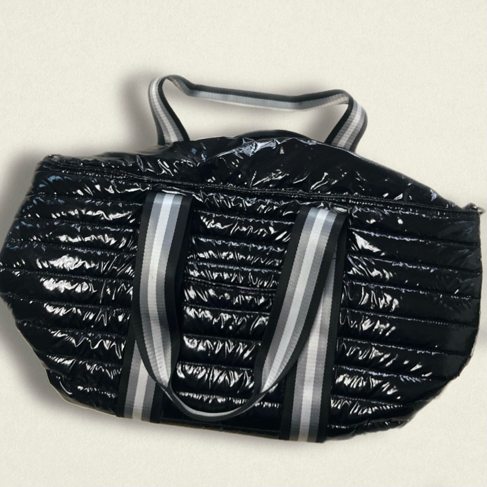 Think Rolyn Black Puffer Duffle Bag
